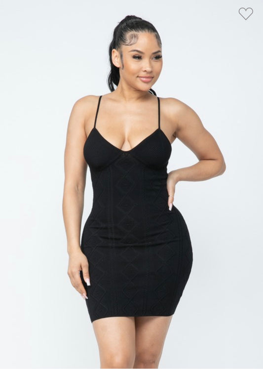 Ribbed Mini Dress X Black