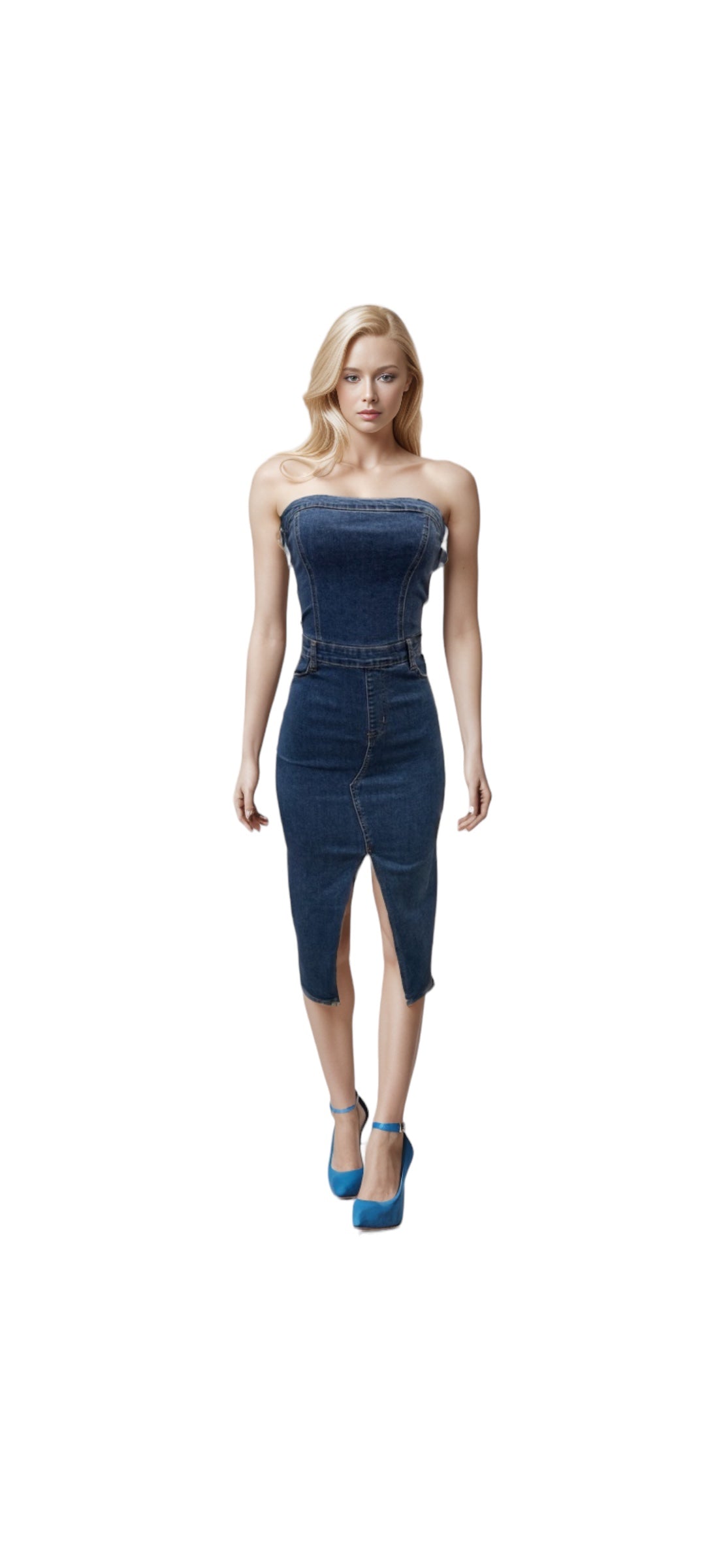 Jean Tube Dress Mini Split – De Paris