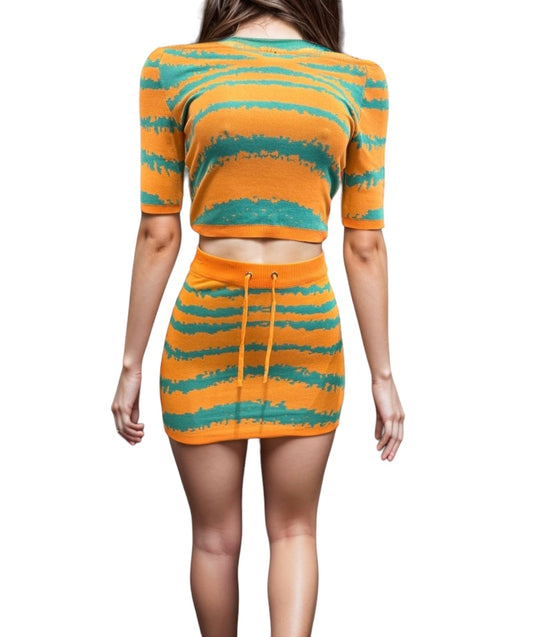 Stripped Two-Piece Orange