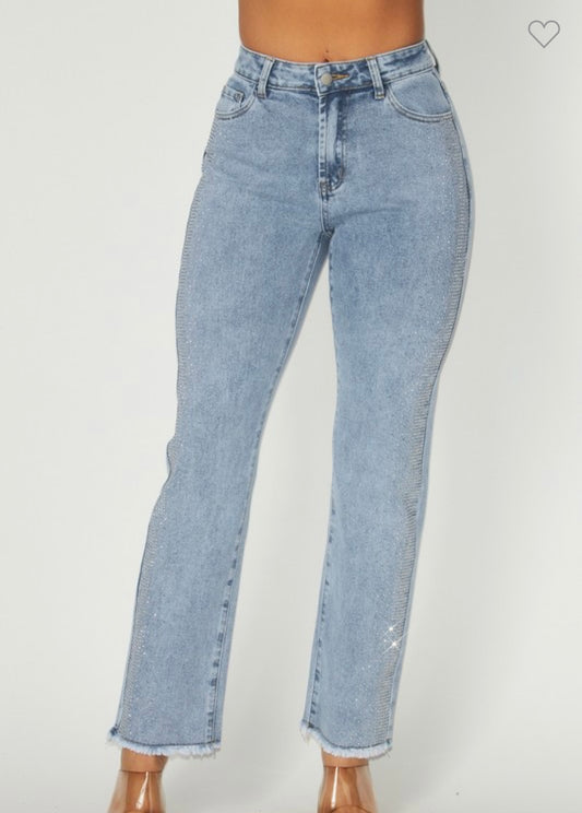 Rinestones side Jeans